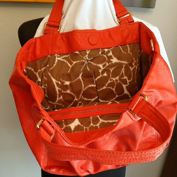 GUC Marc By Marc Jacobs Faux Leather Autumn Orange Shoulder Bag - Picture 2 of 9